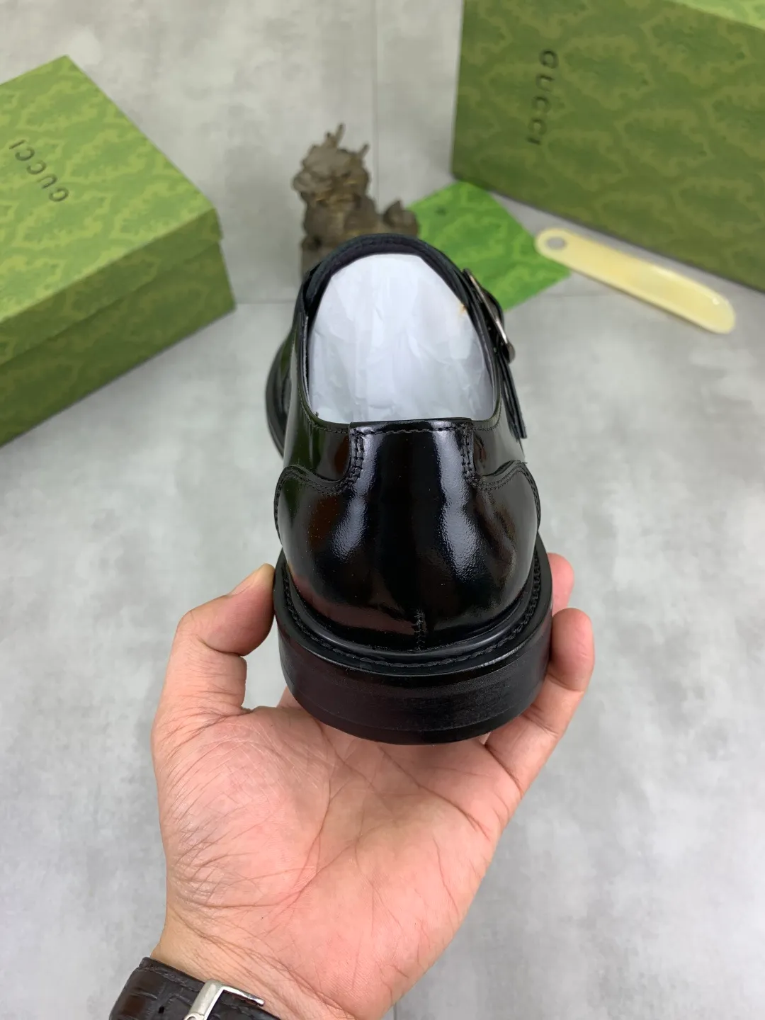 Men's Men's Shoes 💰P580 [New Style] 💰💎💎💎 [Gucci] GUCCI high-end men's formal business leather shoes, original order 1:1! Original imported high-end calfskin, original metal buckle, imported first-layer pigskin lining for feet, original high-end outsole, men's shoe size: 38-44
